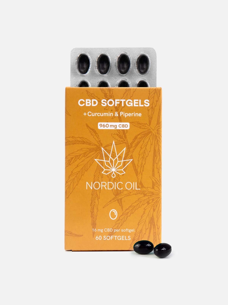 CBD olie kapsler med curcumin og sort peber